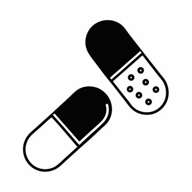 haplar ve kapsül simgesi, vektör illüstrasyonu