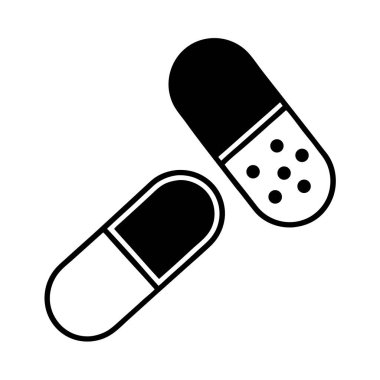 Hap kapsül simgesi beyaz arka plan üzerinde