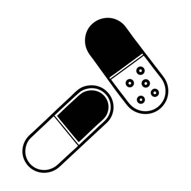 Beyaz arkaplanda tıbbi hap simgesi