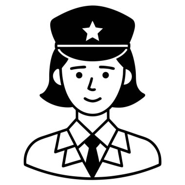 kadın ordu simgesi, vektör illüstrasyon