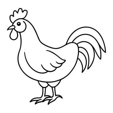 Komik tavuklu çocuklar için boyama kitabı