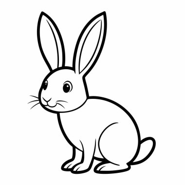 Sevimli tavşan hayvan karakteri ikon vektör çizimi tasarımı