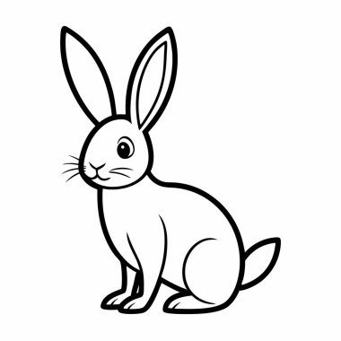 Tavşan çizgi film ikonu. Hayvan doğası ve bahçe teması. Yalnız tasarım. vektör illüstrasyonu