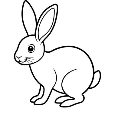 Tavşan çizgi filmi çizimi. Hayvan sevimli küçük tavşan karakteri