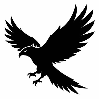 kartal silueti, beyaz arkaplanda vektör çizimi.