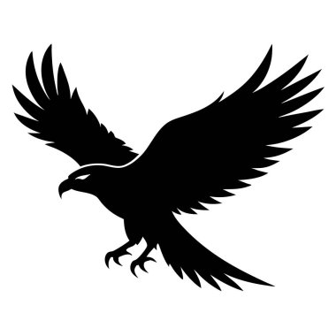 Beyaz arkaplanda siyah kartal simgesi