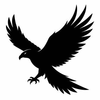 Beyaz arkaplanda bir kartalın vektör silueti