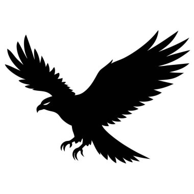 Beyaz arkaplanda kartal silueti