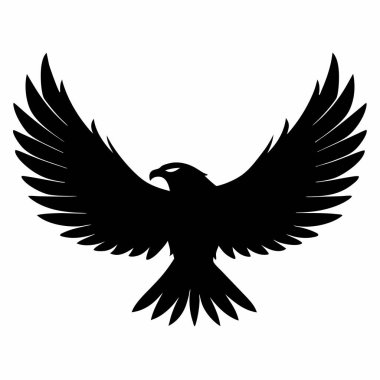 kuş siyah renk vektör simgesi