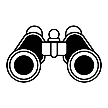 dürbün simgesi. Beyaz arkaplanda izole edilmiş web tasarımı için binoküler vektör simgesinin özet biçimi