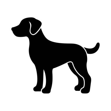 Beyaz arkaplanda köpek silueti.
