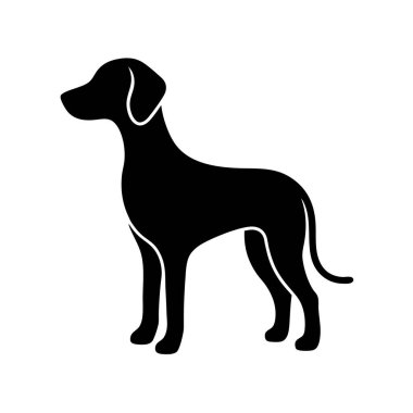 Beyaz arka planda köpek simgesi. vektör illüstrasyonu
