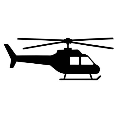 Beyaz arka plan üzerinde helikopter siluet