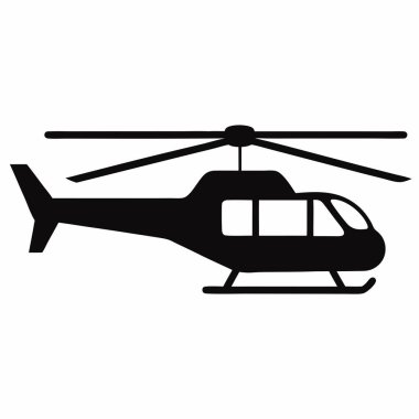 helikopter silueti vektör simgesi tasarımı
