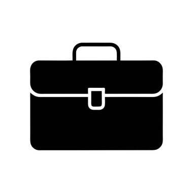 Beyaz arkaplanda evrak çantası ikonu vektör illüstrasyonu
