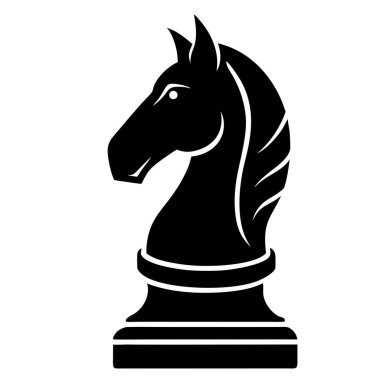 Beyaz arkaplanda basit bir şekilde izole edilmiş satranç oyunu simgesi