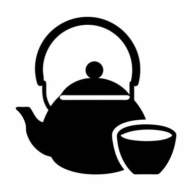 Çaydanlık ikonu, basit tasarım. Çaydanlığın vektör illüstrasyonu