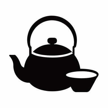 Çaydanlık simgesi, basit bir stil..