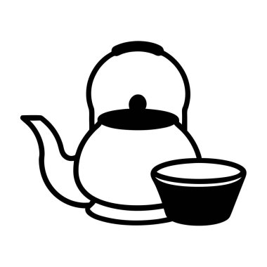 çaydanlık ve bardak simgesi