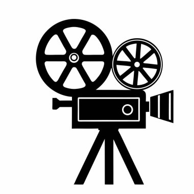 Sinema kamera ikonu vektör illüstrasyonu