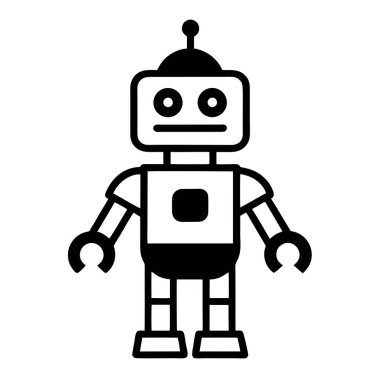 robot düz simgesi, vektör, illüstrasyon