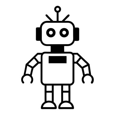 Robot simgesi. Web için robot vektör simgelerinin özet çizimi