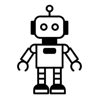 robot vektör ince çizgi simgesi