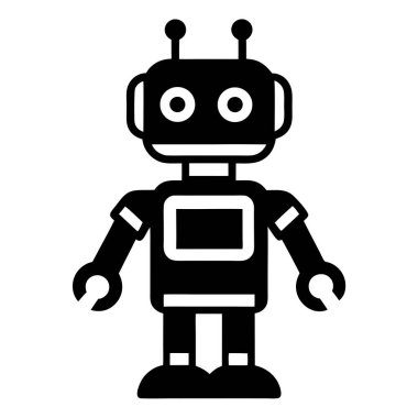 robot. Web simgesi basit illüstrasyon