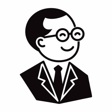 man wearing glasses icon, vector illustration