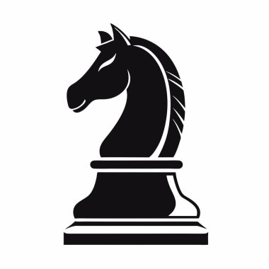 Satranç şövalyesi simgesi, basit vektör illüstrasyonu