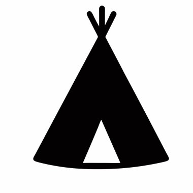 çadır ikon vektörü. İnce çizgi işareti. İzole edilmiş kontür sembolü gösterimi