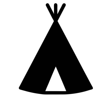 Kamp çadırı ikonu. Beyaz arkaplanda izole edilmiş web tasarımı için çadır vektör simgesinin düz çizimi