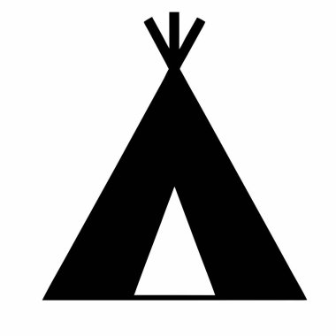 çadır vektör düz simge