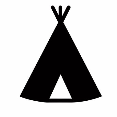 kamp çadırı simgesi, basit vektör çizimi