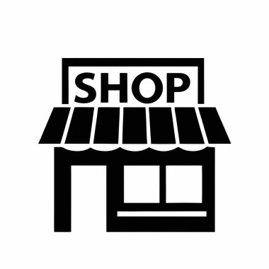 Alışveriş merkezi simgesi, vektör illüstrasyonu, düz biçim