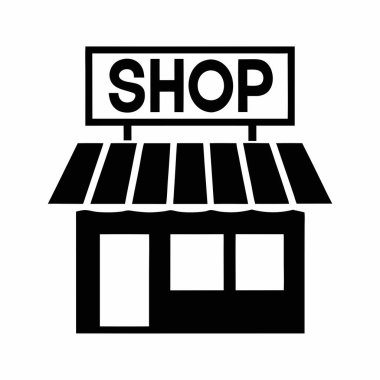 dükkan vektörü simgesi düz simgesi