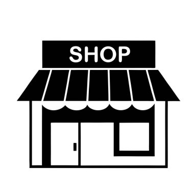 dükkan vektörü simgesi düz simgesi