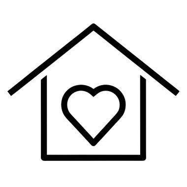 ev simgesi olan kalp, vektör illüstrasyonu
