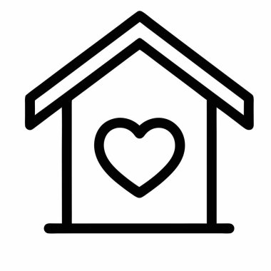 House simge. Ev vektör simgesi web için anahat çizimi