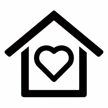 kalp sembolü vektör illüstrasyon tasarımlı ev