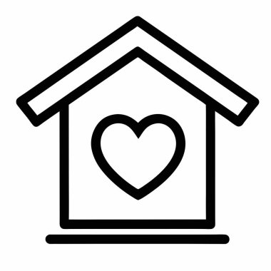 kalp ve kalp çizgisi ikonu, aşk evi.