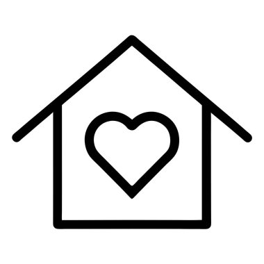 kalp vektörü ince çizgi simgesi