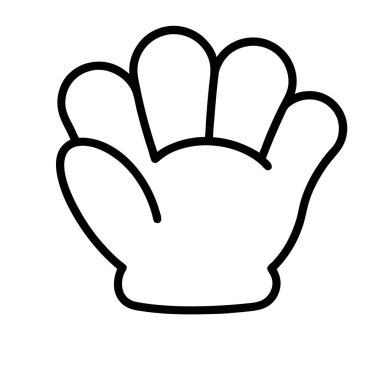 Eldiven simgesiyle el, taslak biçimi