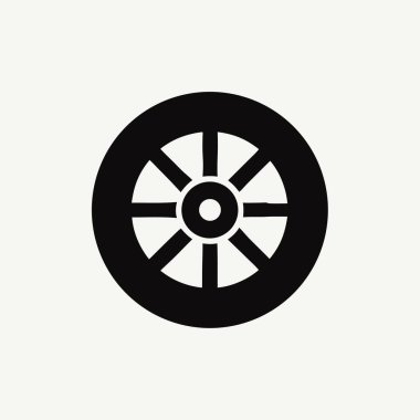 tekerlek düz simgesi, vektör çizim