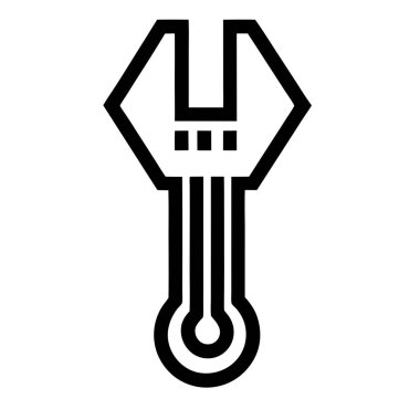 İngiliz anahtarı simgesi taslak vektörünü onar. onarım servisi