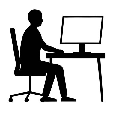 Laptop vektörü olan ofis çalışanı