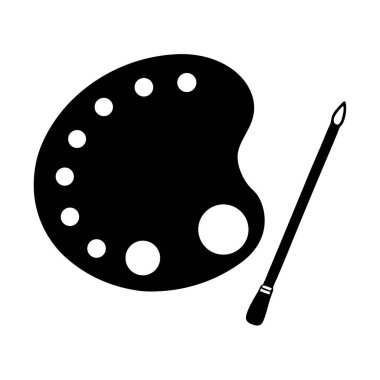 Paleti fırça simgesi olan. Vektör çizim