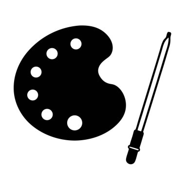 izole edilmiş boya ve fırça ile palet