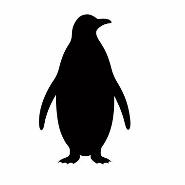 Beyaz arkaplanda penguen silueti