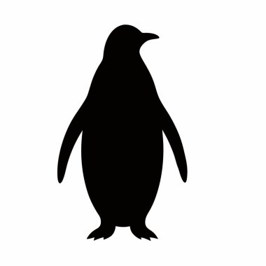 Beyaz arka planda siyah penguen ikonu. vektör illüstrasyonu